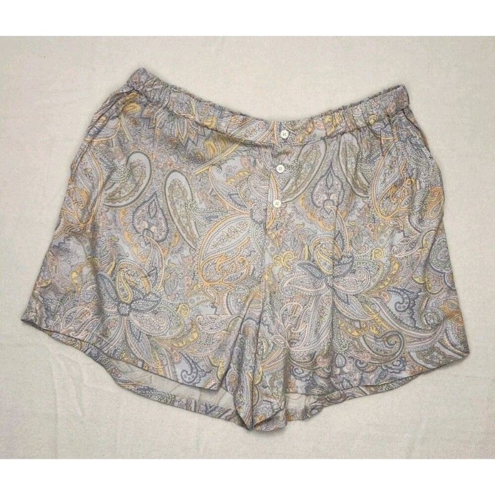 Soma Paisley Print Cami & Shorts Set in Light Gray, Blue & Gold - Picture 7 of 10